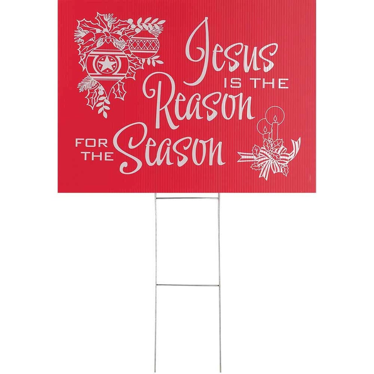 Edge Collections - 24" x 18" - Weatherproof Yard Sign: Jesus Is The Reason - 1 Piece